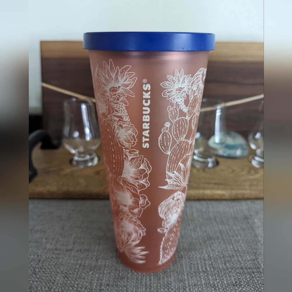 RARE Starbucks Coral Floral Cactus cup